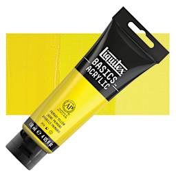 Liquitex Basics Acrylic Paint - Primary Yellow, 4 oz tube and swatch