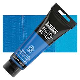 Liquitex Basics Acrylic Paint - Cerulean Blue Hue, 4 oz tube and swatch
