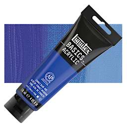 Liquitex Basics Acrylic Paint - Cobalt Blue Hue, 4 oz tube and swatch