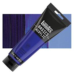 Liquitex Basics Acrylic Paint - Ultramarine Blue, 8.5 oz Tube and swatch