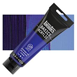 Liquitex Basics Acrylic Paint - Ultramarine Blue, 4 oz tube and swatch