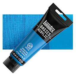 Liquitex Basics - Metallic Blue, 118 ml tube and swatch