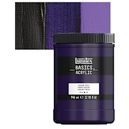 Liquitex Basics Acrylic Paint - Dioxazine Purple, 32 oz jar and swatch
