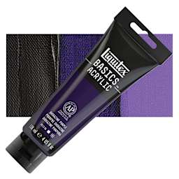 Liquitex Basics Acrylic Paint - Dioxazine Purple, 4 oz tube and swatch