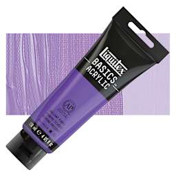 Liquitex Basics Acrylic Paint - Brilliant Purple, 4 oz tube and swatch
