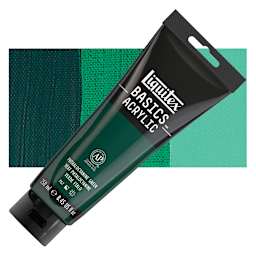 Liquitex Basics Acrylic Paint - Phthalo Green, 8.5 oz Tube and swatch