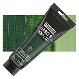 Liquitex Basics Acrylic Paint - Hooker's Green Hue Permanent, 8.5 oz Tube and swatch