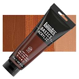 Liquitex Basics Acrylic Paint - Burnt Sienna, 8.5 oz Tube and swatch