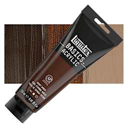 Liquitex Basics Acrylic Paint - Burnt Umber, 8.5 oz Tube and swatch
