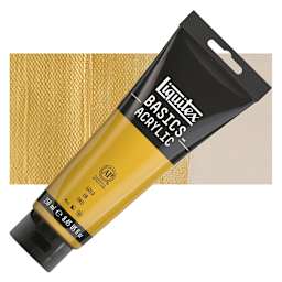 Liquitex Basics Acrylic Paint - Gold, 8.5 oz Tube and swatch