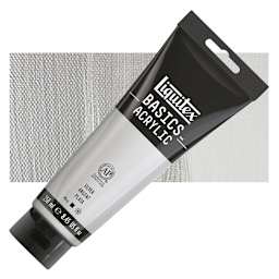 Liquitex Basics Acrylic Paint - Silver, 8.5 oz tube and swatch