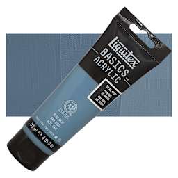 Liquitex Basics Acrylic Paint - Blue Gray, 4 oz tube and swatch