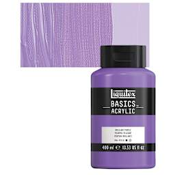 Liquitex Basics Acrylic Paint - Brilliant Purple, 13.5 oz Bottle and swatch
