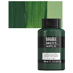 Liquitex Basics Acrylic Paint - Hookers Green Hue Permanent, 13.5 oz Bottle and swatch