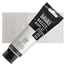 Liquitex Basics Acrylic Paint - Iridescent White, 4 oz tube and swatch