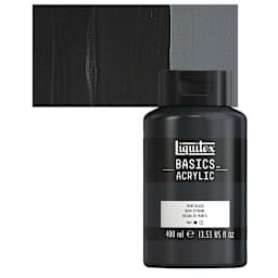 Liquitex Basics Acrylic Paint - Ivory Black, 13.5 oz Squeeze Bottle and swatch