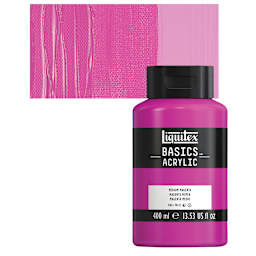 Liquitex Basics Acrylic Paint - Medium Magenta, 13.5 oz Squeeze Bottle and swatch