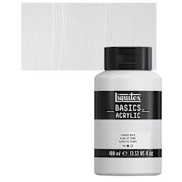 Liquitex Basics Acrylic Paint - Titanium White, 13.5 oz Squeeze Bottle and swatch