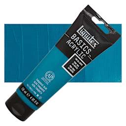 Liquitex Basics Acrylic Paint - Turquoise Blue, 4 oz tube and swatch