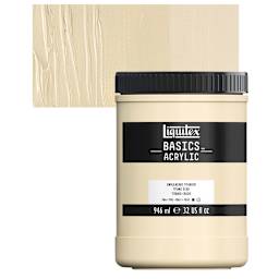 Liquitex Basics Acrylic Paint - Unbleached Titanium, 32 oz Jar and swatch