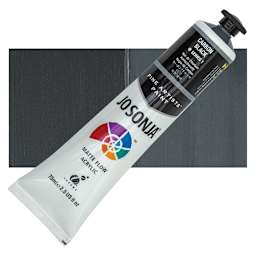 Jo Sonja's Artist Acrylic - Carbon Black, 2.5 oz tube and swatch