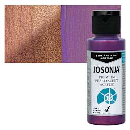 Chroma’s Jo Sonja Premium Pearlescent - Pearlescent Dark Red Violet, 2 oz bottle and swatch