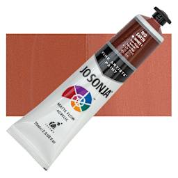 Jo Sonja's Artist Acrylic - Red Earth, 2.5 oz tube and swatch