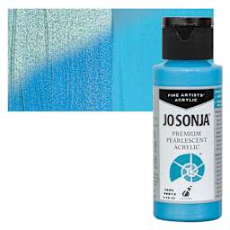 Chroma’s Jo Sonja Premium Pearlescent - Pearlescent Blue, 2 oz bottle and swatch