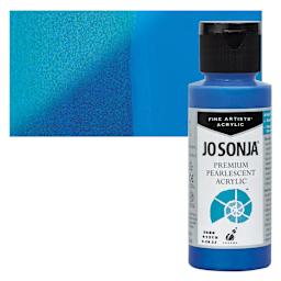 Chroma’s Jo Sonja Premium Pearlescent - Pearlescent Deep Blue, 2 oz bottle and swatch