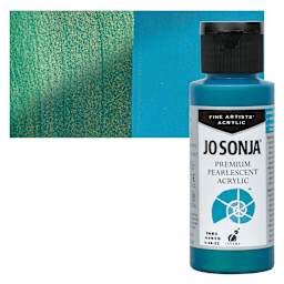 Chroma’s Jo Sonja Premium Pearlescent - Pearlescent Blue Green, 2 oz bottle and swatch