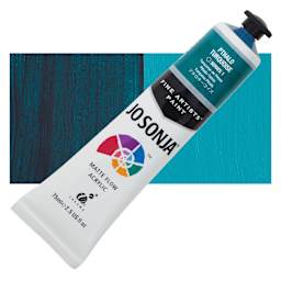 Jo Sonja's Artist Acrylic - Phthalo Turquoise, 2.5 oz tube and swatch