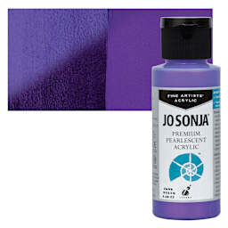 Chroma’s Jo Sonja Premium Pearlescent - Pearlescent Deep Violet, 2 oz bottle and swatch