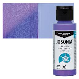 Chroma’s Jo Sonja Premium Pearlescent - Pearlescent Violet, 2 oz bottle and swatch
