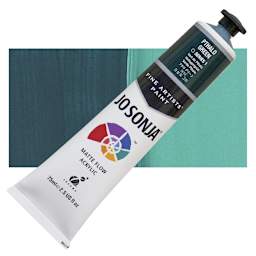 Jo Sonja's Artist Acrylic - Phthalo Green, 2.5 oz tube and swatch
