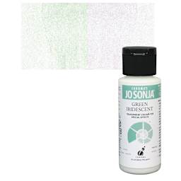 Chroma’s Jo Sonja Specialty Acrylic Paint - Iridescent Green, 60 ml bottle and swatch