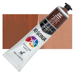 Jo Sonja's Artist Acrylic - Burnt Sienna, 2.5 oz tube and swatch