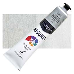 Chroma’s Jo Sonja Specialty Acrylic Paint - Metallic Silver, 75 ml tube and swatch