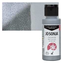 Chroma’s Jo Sonja Premium Metallic - Platinum, 2 oz bottle and swatch