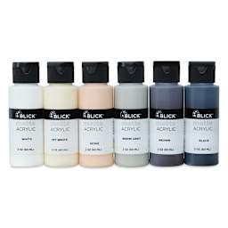 Blick Matte Acrylics - Set of 6, Neutral Colors, 2 oz