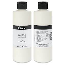 Blick Matte Acrylic Varnishes, gloss bottle front and back