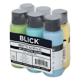 Blick Matte Acrylics - Set of 6, Pastel Colors, 2 oz in packaging