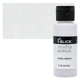 Blick Matte Acrylic - Pearl White, 2 oz bottle and swatch