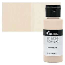 Blick Matte Acrylic - Off White, 2 oz bottle and swatch