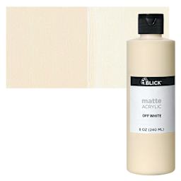 Blick Matte Acrylic - Off White, 8 oz bottle and swatch