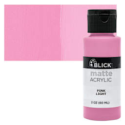 Blick Matte Acrylic - Pink Light, 2 oz bottle and swatch
