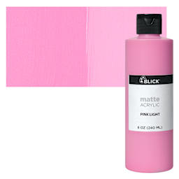 Blick Matte Acrylic - Pink Light, 8 oz bottle and swatch