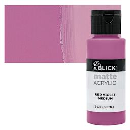 Blick Matte Acrylic - Red Violet Medium, 2 oz bottle and swatch