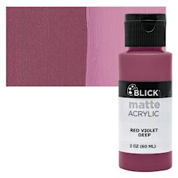 Blick Matte Acrylic - Red Violet Deep, 2 oz bottle and swatch