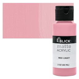 Blick Matte Acrylic - Red Light, 2 oz bottle and swatch