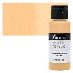 Blick Matte Acrylic - Yellow Orange Light, 2 oz bottle and swatch